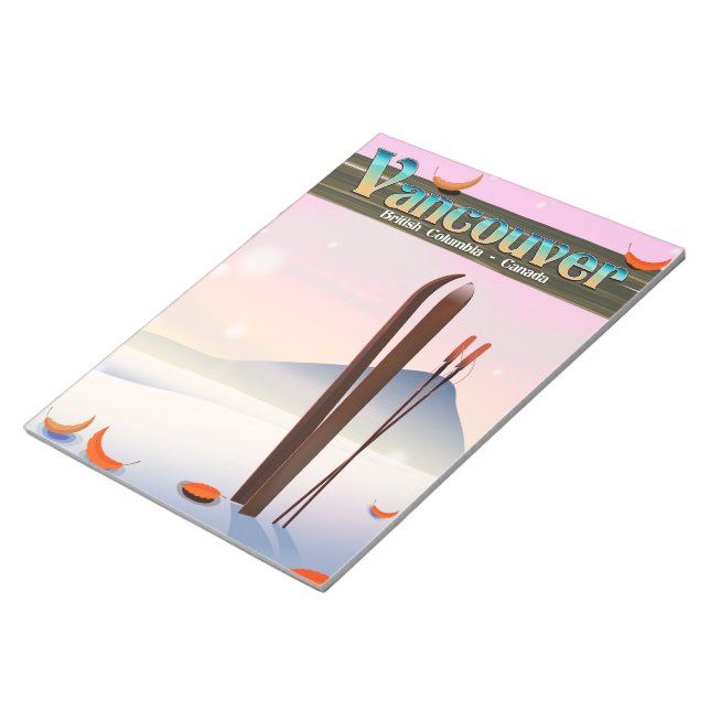 Vancouver British Columbia ski poster Notepad (Angled)