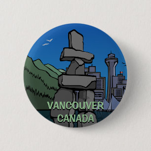 Vancouver Buttons Souvenir Buttons Inukshuk Art