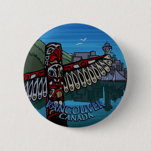 Vancouver Buttons Souvenir Buttons Totem Pole Art