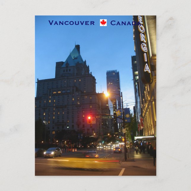 Vancouver by Night Canada Postcard (Front)