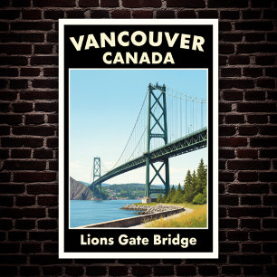 Vancouver, Canada : Affiche Vintage voyage des ann