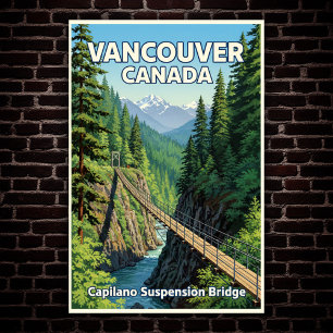 Vancouver, Canada : Affiche Vintage voyage des ann