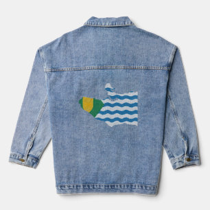 Vancouver Canada Flag and Map Denim Jacket