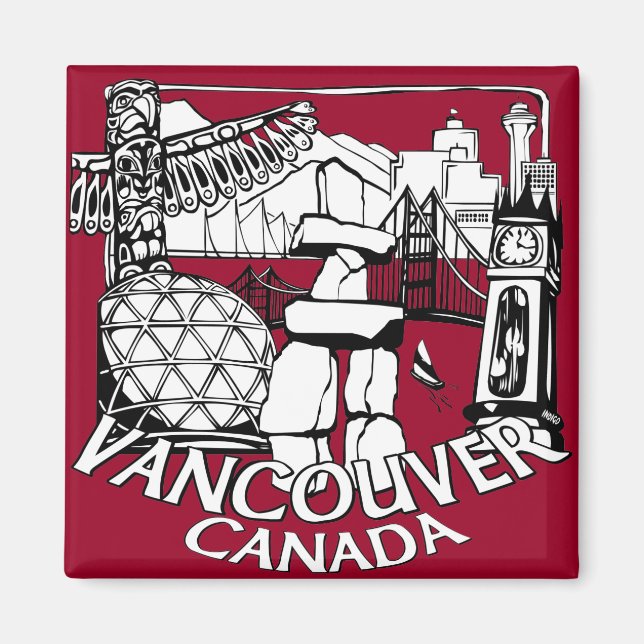 Vancouver Canada Fridge Magnets Souvenir Magnets (Front)