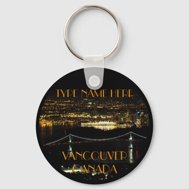 Vancouver Canada Key Chain Personalized Souvenirs (Front)