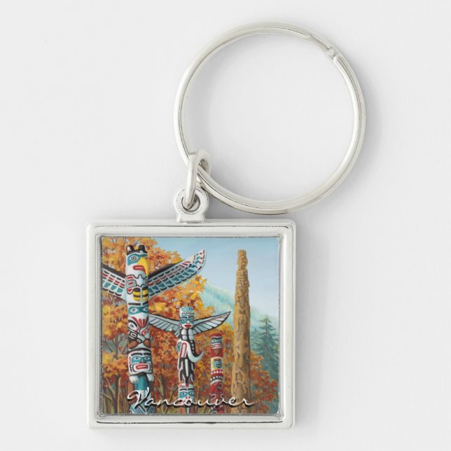 Vancouver Canada Key Chain Totem Poles Souvenirs (Front)