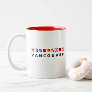 Vancouver Canada Nautical Sailing Flags Color Two-Tone Coffee Mug