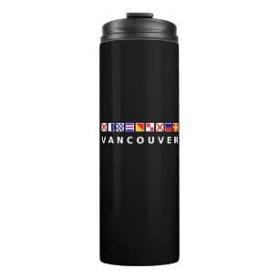 Vancouver Canada Nautical Sailing Flags Dark Color Thermal Tumbler