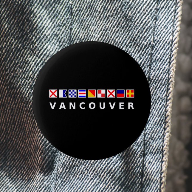 Vancouver Canada Nautical Sailing Flags Dark Colou 2 Inch Round Button (Creator Uploaded)