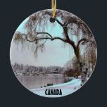 Vancouver Canada Ornament  Snow Trees Decorations<br><div class="desc">Vancouver Winter Wonderland Ornaments Holiday Snow Covered Trees Spring Blossoms Classic Seasons Decorations Beautiful Vancouver Gifts Keepsakes & Gifts for Friend Family Men Women Kids Home & Office Original Stylish Nondenominational Decorations Holiday Greetings Christmas / Hanukkah Cards & Nonsecular Holiday Gifts Design by Kim Hunter. See www.kimhunter.ca for many more...</div>