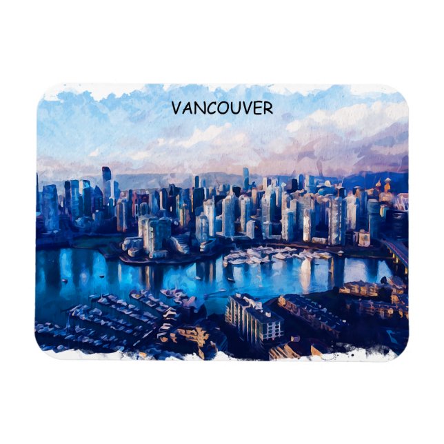 Vancouver Canada Panorama View Magnet (Horizontal)