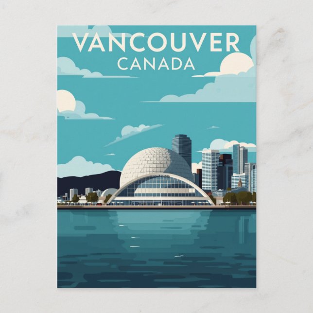 Vancouver Canada Retro Travel Postcard (Front)