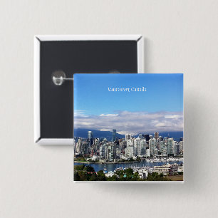 Vancouver Canada Skyline 2 Inch Square Button