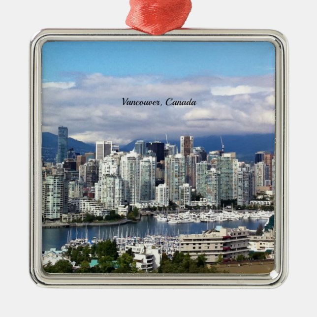 Vancouver Canada Skyline Metal Ornament (Front)