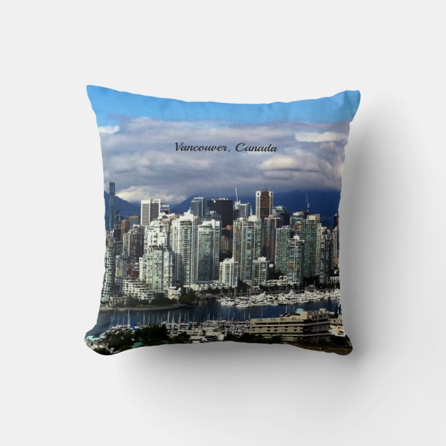 Vancouver, Canada skyline Throw Pillow (Front)