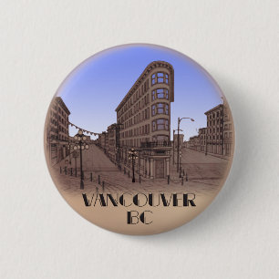Vancouver Canada Souvenir Buttons Gastown Art Gift