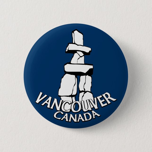 Vancouver Canada Souvenir Buttons Landmark Art (Front)
