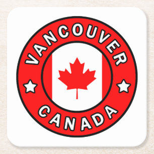 Vancouver Canada Square Paper Coaster