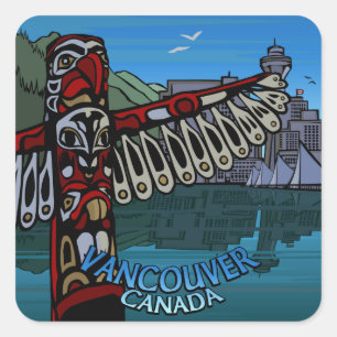 Vancouver Canada Stickers Landmark Souvenir Art