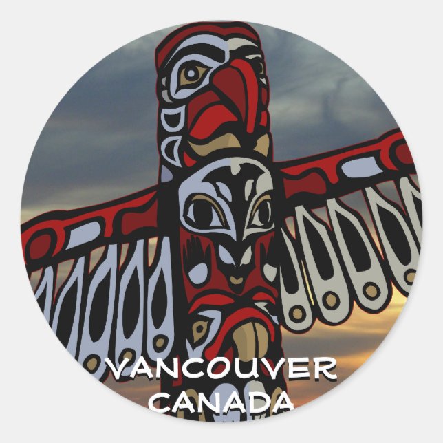 Vancouver Canada Stickers Vancouver Landmark Art (Front)