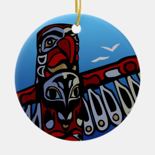 Vancouver Canada Totem Pole Ornement Souvenirs (Devant)
