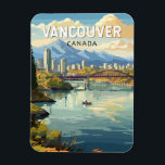 Vancouver Canada Travel Art Vintage Magnet<br><div class="desc">Vancouver retro vector travel design. Vancouver,  a bustling west coast seaport in British Columbia,  is among Canada’s densest,  most ethnically diverse cities.</div>