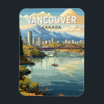 Vancouver Canada Travel Art Vintage Magnet<br><div class="desc">Vancouver retro vector travel design. Vancouver,  a bustling west coast seaport in British Columbia,  is among Canada’s densest,  most ethnically diverse cities.</div>
