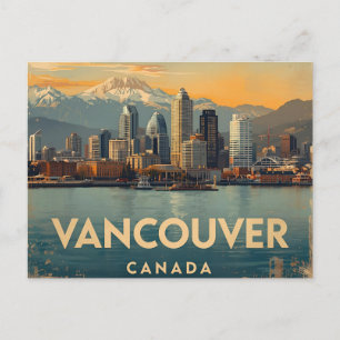 Vancouver Canada Travel Art Vintage Postcard