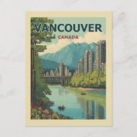 Vancouver Canada Travel Art Vintage