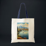 Vancouver Canada Travel Art Vintage Tote Bag<br><div class="desc">Vancouver retro vector travel design. Vancouver,  a bustling west coast seaport in British Columbia,  is among Canada’s densest,  most ethnically diverse cities.</div>