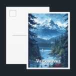 Vancouver Canada Vintage Art Travel Illustration Postcard<br><div class="desc">Vancouver Canada Vintage Art Travel Illustration</div>