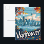 Vancouver Canada Vintage Retro Travel Illustration Postcard<br><div class="desc">Vancouver Canada Vintage Retro Travel Illustration</div>