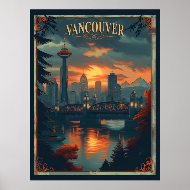 Vancouver, Canada Vintage Travel Poster (Front)