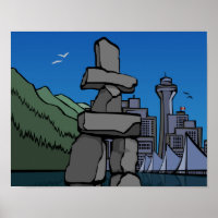 Vancouver First Nation Poster Inukshuk Home Decor
