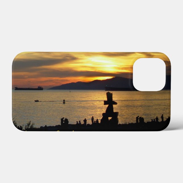 Vancouver iPhone Mini Case Inukshuk Sunset Cases (Back (Horizontal))