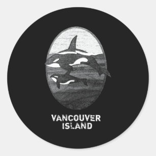 Vancouver Island Bc Canada Orca Er Whale Classic Round Sticker