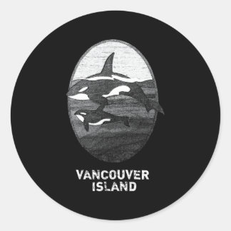 Vancouver Island Bc Canada Orca Er Whale Classic Round Sticker