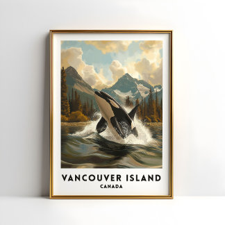 Vancouver Island Canada Affiche de voyage Orca