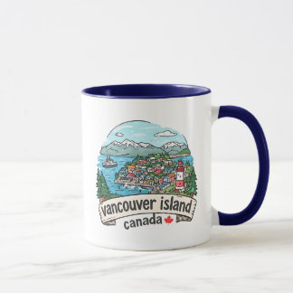 Vancouver Island Canada Cute Colorful Skyline  Mug