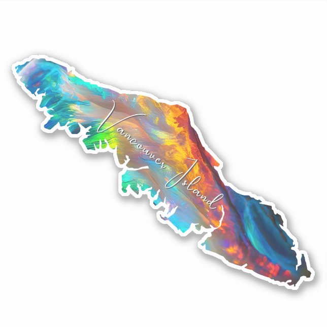 Vancouver Island Holographic Sticker Decal  (Front)
