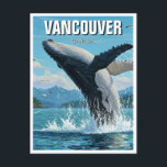 Vancouver Island Humpback Whale Breaching Travel Postcard<br><div class="desc">Vancouver Island, located off the west coast of British Columbia, Canada, is a spectacular destination known for its dramatic coastline, lush temperate rainforests, and snow-capped mountains. The island is not only a paradise for nature lovers and outdoor adventurers, but it’s also one of the best places in the world to...</div>