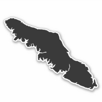 Vancouver Island Map Outline - Silhouette BC  