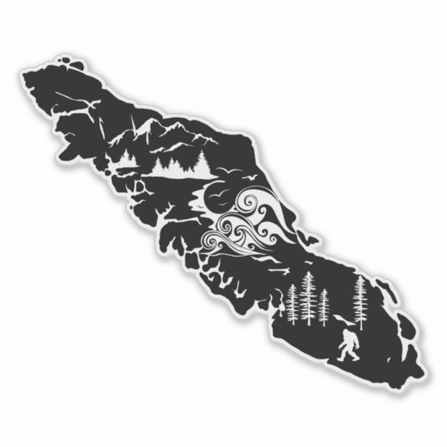 Vancouver Island Places West Coast Vinyl Sticker (Front)