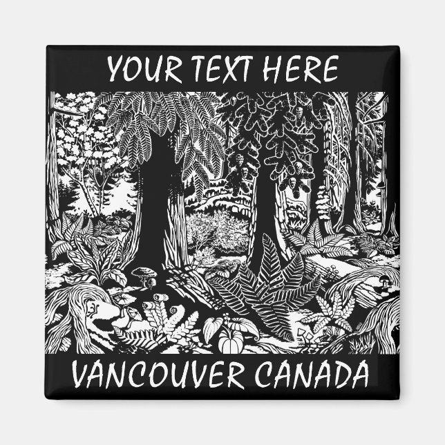 Vancouver Magnet Souvenir Stanley Park Forêt Cadea (Devant)