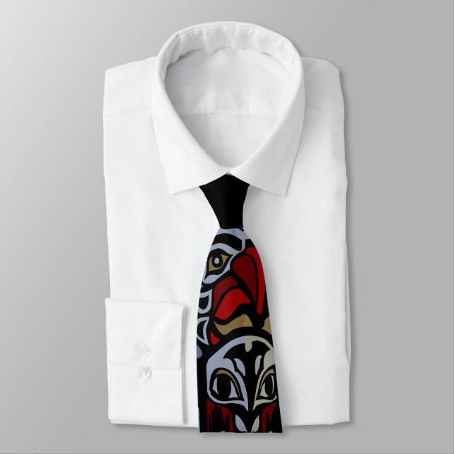Vancouver Native Art Ties Totem Pole Neckties (Tied)