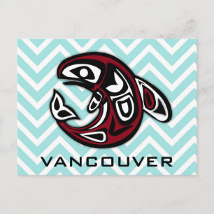 Vancouver Nautical Tribal Totem Tattoo Orca Whale Postcard