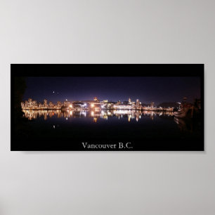 Vancouver Night Panorama Poster