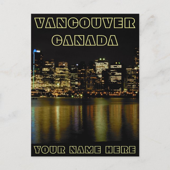 Vancouver Postcards Personalize CItyscape Postcard (Front)