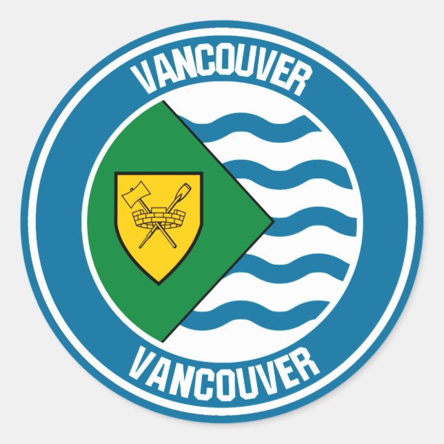 Vancouver Round Emblem Classic Round Sticker (Front)