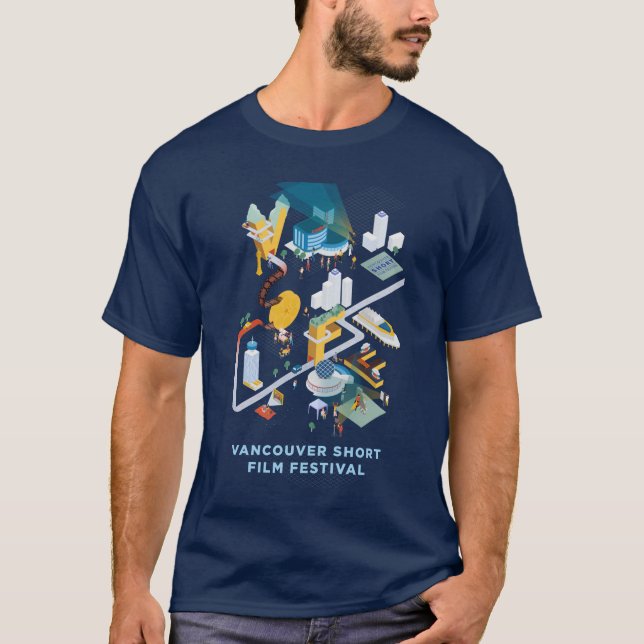 Vancouver Short Film Festival - T-Shirt (Blue) (Front)